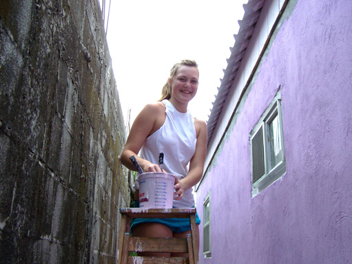 27 - Valerie painting the blind man's home