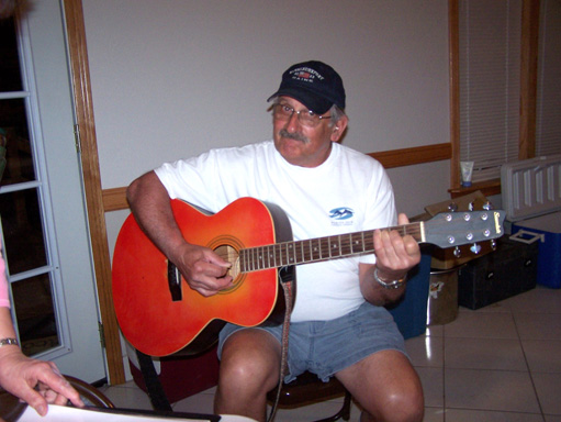 44 - Russ leading singing during the evening devotion